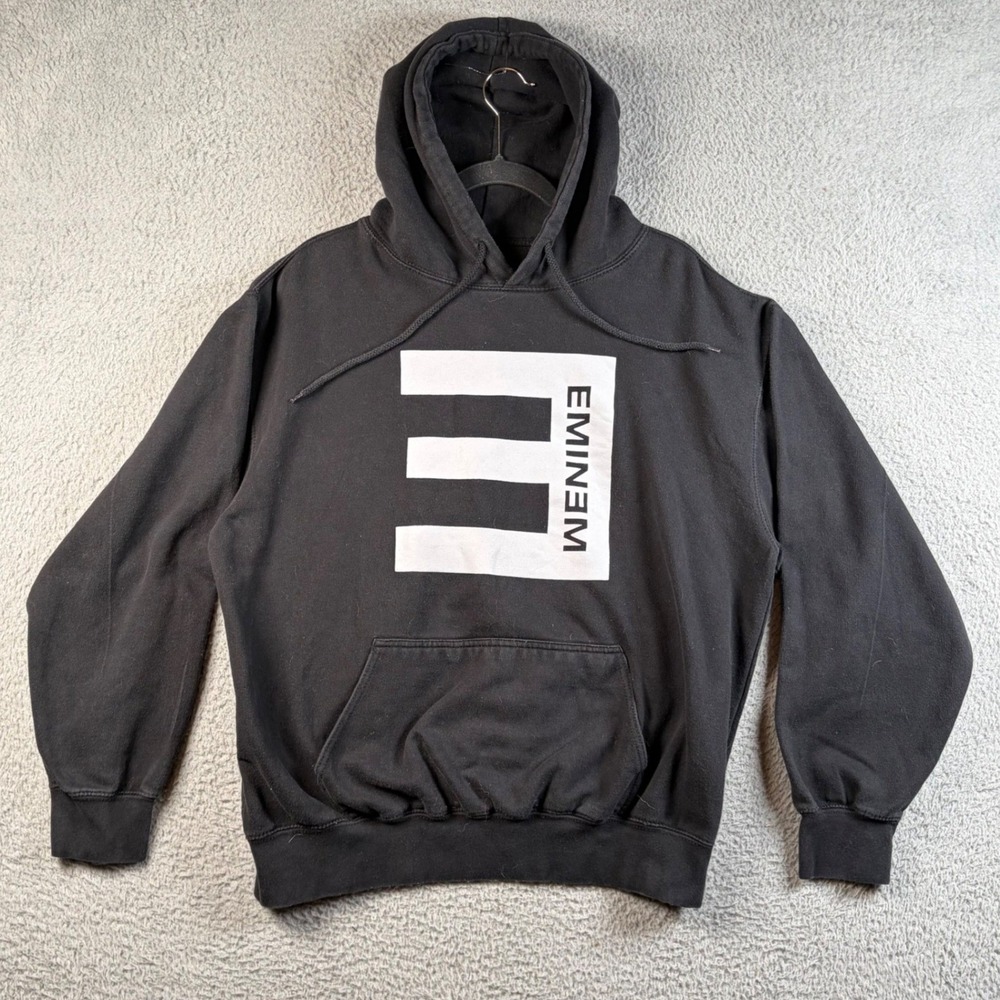 Eminem Recovery Album Black Hoodie Backwards E Logo Pullover Mens XL Slim Shady